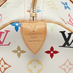 مملوكة مسبقًا Louis Vuitton White Monogram Multicolore Canvas Speedy 30 Bag