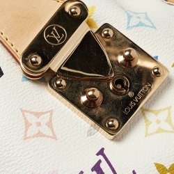 مملوكة مسبقًا Louis Vuitton White Monogram Multicolore Canvas Speedy 30 Bag