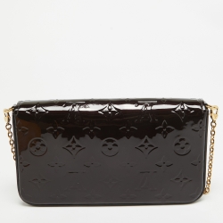 Pre Owned Louis Vuitton Amarante Monogram Vernis Pochette Felicie Bag