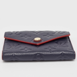 مملوكة مسبقًا Louis Vuitton Navy Blue/Red Monogram Empreinte Leather Victorine Compact Wallet