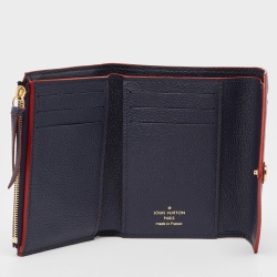 مملوكة مسبقًا Louis Vuitton Navy Blue/Red Monogram Empreinte Leather Victorine Compact Wallet