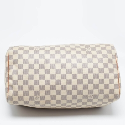 Pre Owned Louis Vuitton Damier Azur Canvas Speedy 35 Bag