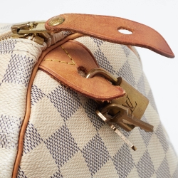 Pre Owned Louis Vuitton Damier Azur Canvas Speedy 35 Bag