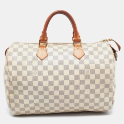 Pre Owned Louis Vuitton Damier Azur Canvas Speedy 35 Bag