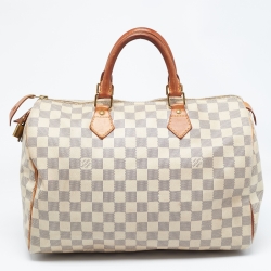 Pre Owned Louis Vuitton Damier Azur Canvas Speedy 35 Bag