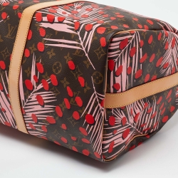 Pre Owned Louis Vuitton Jungle Dots Monogram Canvas Limited Edition Keepall Bandouliere 50 Bag