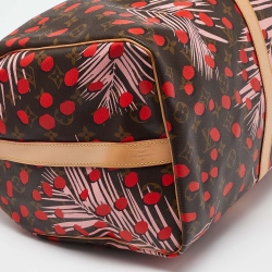 Pre Owned Louis Vuitton Jungle Dots Monogram Canvas Limited Edition Keepall Bandouliere 50 Bag