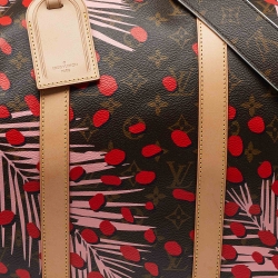 Pre Owned Louis Vuitton Jungle Dots Monogram Canvas Limited Edition Keepall Bandouliere 50 Bag