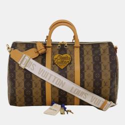Louis Vuitton x Nigo Brown Canvas Keepall Bandouliere 50 travel Duffel Bags