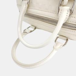Pre Owned Louis Vuitton Ivory Leather Speedy Cube PM Top Handle Bag