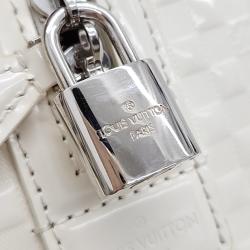 Pre Owned Louis Vuitton Ivory Leather Speedy Cube PM Top Handle Bag