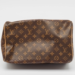 Pre Owned Louis Vuitton Fuchsia Monogram Perforated Canvas Speedy 30 Bag