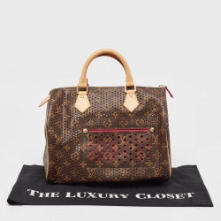 Pre Owned Louis Vuitton Fuchsia Monogram Perforated Canvas Speedy 30 Bag