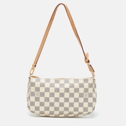 مملوكة مسبقًا Louis Vuitton White Damier Azur Canvas Pochette Accessoires Bag