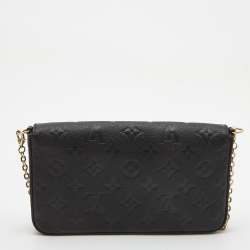 Pre Owned Louis Vuitton Black Empreinte Leather Felicie Pochette Bag