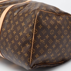 Pre Owned Louis Vuitton Brown Monogram Canvas Keepall 55 Bag