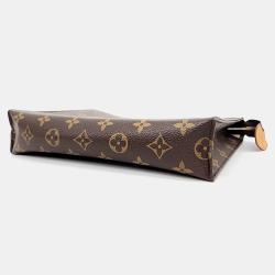 Pre Owned Louis Vuitton Brown Monogram Canvas Pochette Toilette Clutch Bag