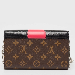 Pre Owned Louis Vuitton Black Monogram Canvas Kabuki Wallet On A Chain