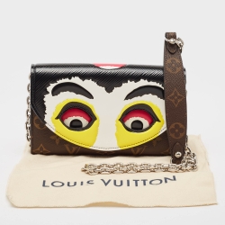 Pre Owned Louis Vuitton Black Monogram Canvas Kabuki Wallet On A Chain