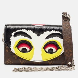Pre Owned Louis Vuitton Black Monogram Canvas Kabuki Wallet On A Chain
