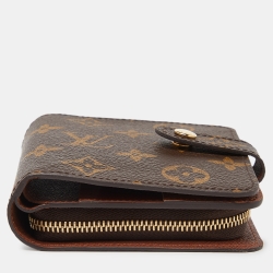 Pre Owned Louis Vuitton Monogram Canvas Compact Wallet