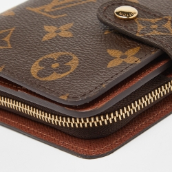 Pre Owned Louis Vuitton Monogram Canvas Compact Wallet