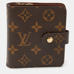 Pre Owned Louis Vuitton Monogram Canvas Compact Wallet