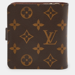 Pre Owned Louis Vuitton Monogram Canvas Compact Wallet