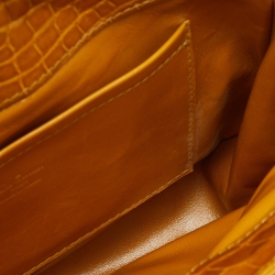 مملوكة مسبقًا Louis Vuitton Mustard Alligator and Coated Fabric Monogram Charms Linda Scarf Bag