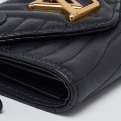 مملوكة مسبقًا Louis Vuitton Black Leather New Wave Compact Wallet