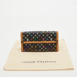 Pre Owned Louis Vuitton Black/Multicolor Monogram Canvas Porte Tresor International Wallet