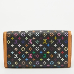 Pre Owned Louis Vuitton Black/Multicolor Monogram Canvas Porte Tresor International Wallet