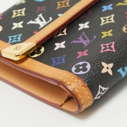 Pre Owned Louis Vuitton Black/Multicolor Monogram Canvas Porte Tresor International Wallet