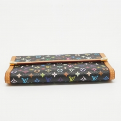 Pre Owned Louis Vuitton Black/Multicolor Monogram Canvas Porte Tresor International Wallet