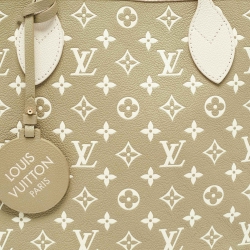Pre Owned Louis Vuitton Khaki/Beige Empreinte Monogram Spring In The City Neverfull MM Bag