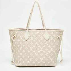 Pre Owned Louis Vuitton Khaki/Beige Empreinte Monogram Spring In The City Neverfull MM Bag