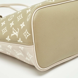 Pre Owned Louis Vuitton Khaki/Beige Empreinte Monogram Spring In The City Neverfull MM Bag