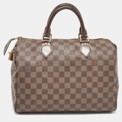 Pre Owned Louis Vuitton Damier Ebene Canvas Speedy 30 Bag