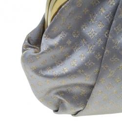 Pre Owned Louis Vuitton Grey Monogram Satin Aumoniere Evening Clutch