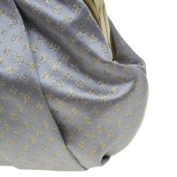 Pre Owned Louis Vuitton Grey Monogram Satin Aumoniere Evening Clutch