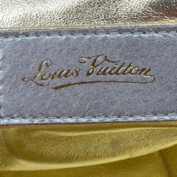 Pre Owned Louis Vuitton Grey Monogram Satin Aumoniere Evening Clutch
