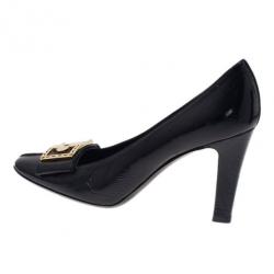 مملوكة مسبقًا Louis Vuitton Black Patent Fleur Pumps Size 38