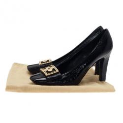 مملوكة مسبقًا Louis Vuitton Black Patent Fleur Pumps Size 38