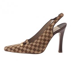 مملوكة مسبقًا Louis Vuitton Brown Pony Hair Slingback Sandals Size 39