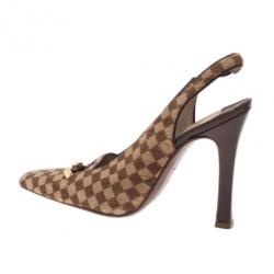مملوكة مسبقًا Louis Vuitton Brown Pony Hair Slingback Sandals Size 39