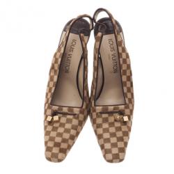 مملوكة مسبقًا Louis Vuitton Brown Pony Hair Slingback Sandals Size 39