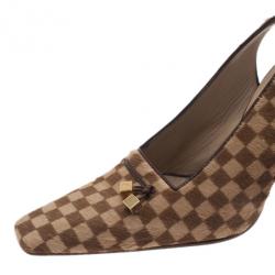 مملوكة مسبقًا Louis Vuitton Brown Pony Hair Slingback Sandals Size 39