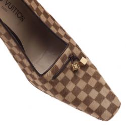 مملوكة مسبقًا Louis Vuitton Brown Pony Hair Slingback Sandals Size 39
