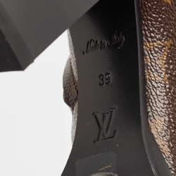 Pre Owned Louis Vuitton Black/Brown Patent And Coated Monogram Canvas Star Trail Ankle Boots Size 39