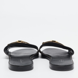 Louis Vuitton Brown Monogram Canvas Lock It  Flat Slides Size 38 